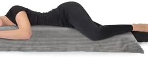 Sleepling Seitenschläferkissen 40 x 145 cm – Grau Cord Kissen für perfekten Schlaf, waschbar bei 30 Grad, Ökotex zertifi