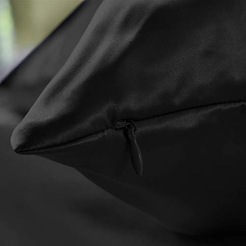 THXSILK 25 Momme Seidenkissenbezug für Haar und Haut - Hypoallergen mit verstecktem Reißverschluss, 40x80cm Holzkohle