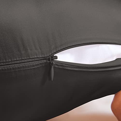 THXSILK 25 Momme Seidenkissenbezug für Haar und Haut - Hypoallergen mit verstecktem Reißverschluss, 40x80cm Holzkohle