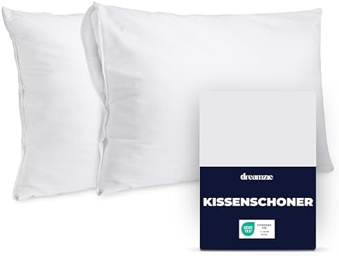 Dreamzie Kissenschoner 80x80 cm - 2er Set Wasserdicht & Allergikerfreundlich - Oeko-Tex, Ideal für Kinder und empfindlic