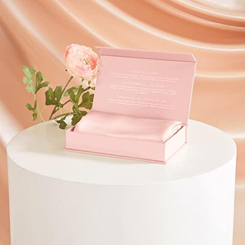 THXSILK 25 Momme Seidenkissenbezug für Haar und Haut - Hypoallergen mit verstecktem Reißverschluss, 40x80cm Holzkohle