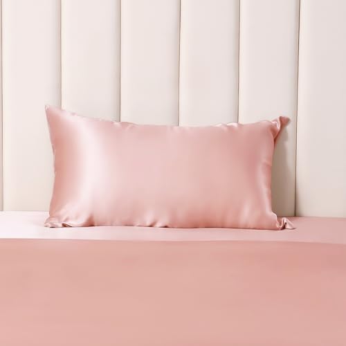 THXSILK 25 Momme Seidenkissenbezug für Haar und Haut - Hypoallergen mit verstecktem Reißverschluss, 40x80cm Holzkohle