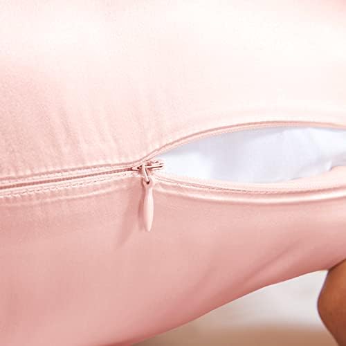 THXSILK 25 Momme Seidenkissenbezug für Haar und Haut - Hypoallergen mit verstecktem Reißverschluss, 40x80cm Holzkohle