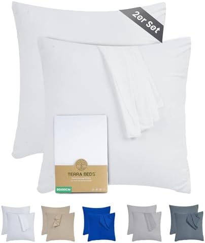Kissenbezug 40 x 80 (2er Set) - Atmungsaktive 100% Baumwolle - Weich, Reißverschluss, für gemütliche Nächte