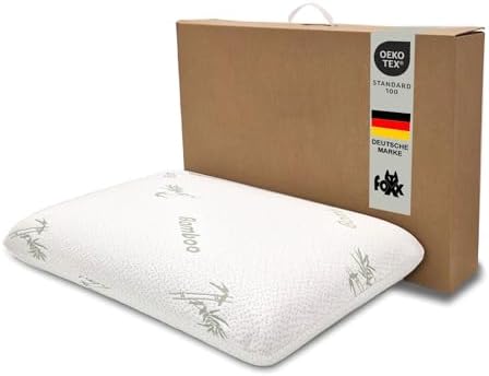 Orthopädisches Bamboo Kissen 50x30 cm - Visko Nackenstützkissen für Seitenschläfer & Rückenschläfer gegen Nackenschmerze