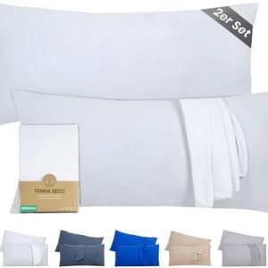 Kissenbezug 40 x 80 (2er Set) - Atmungsaktive 100% Baumwolle - Weich, Reißverschluss, für gemütliche Nächte