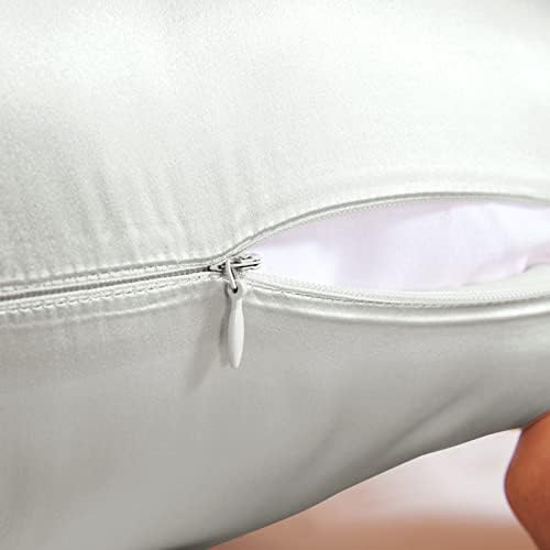 THXSILK 25 Momme Seidenkissenbezug für Haar und Haut - Hypoallergen mit verstecktem Reißverschluss, 40x80cm Holzkohle