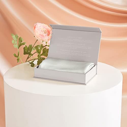 THXSILK 25 Momme Seidenkissenbezug für Haar und Haut - Hypoallergen mit verstecktem Reißverschluss, 40x80cm Holzkohle