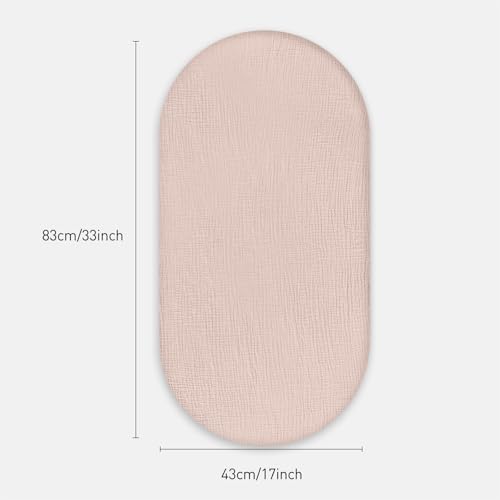 Musselin-Spannbettlaken für Kinderwagen 2er-Pack – Weich & Atmungsaktiv für Neugeborene, OEKO-TEX 100, 83 x 43 cm