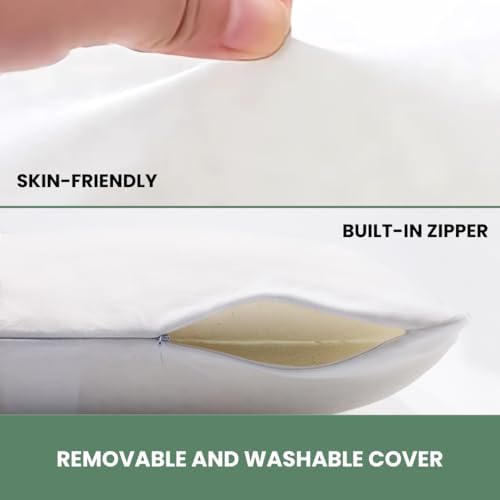 OrganicTextiles Naturlatex-Kissen King Size aus Bio-Baumwolle, weich & GOTS-zertifiziert, ideal für Nackenschmerzlinderu