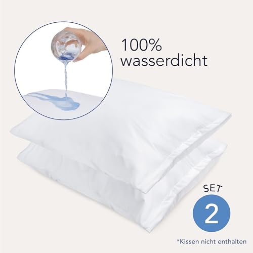 Dreamzie Kissenschoner 80x80 cm - 2er Set Wasserdicht & Allergikerfreundlich - Oeko-Tex, Ideal für Kinder und empfindlic