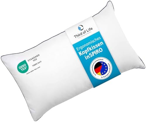 inSPIRO Kopfkissen 80x80 – Ergonomisches Premium Nackenstützkissen für alle Schlaftypen, OEKO-TEX®-zertifiziert, Made in