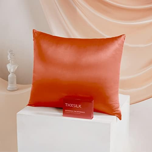 THXSILK 25 Momme Seidenkissenbezug für Haar und Haut - Hypoallergen mit verstecktem Reißverschluss, 40x80cm Holzkohle