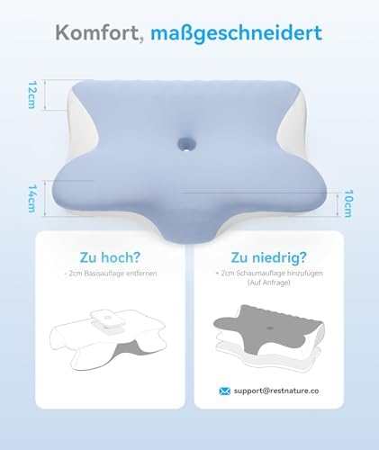 Orthopädisches Memory Foam Kissen von – Ergonomisches, höhenverstellbares Nackenkissen für optimalen Schlafkomfort für