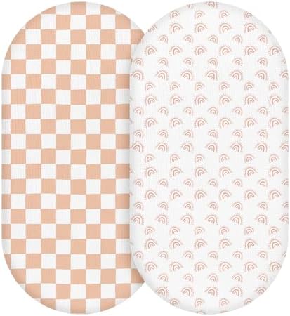 Musselin-Spannbettlaken für Kinderwagen 2er-Pack – Weich & Atmungsaktiv für Neugeborene, OEKO-TEX 100, 83 x 43 cm