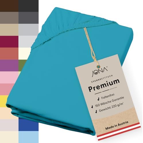 Premium Spannbettlaken 180-200 x 200 cm aus Jersey Baumwolle – ÖKO-TEX 100 zertifiziert für besten Schlafkomfort in Graf