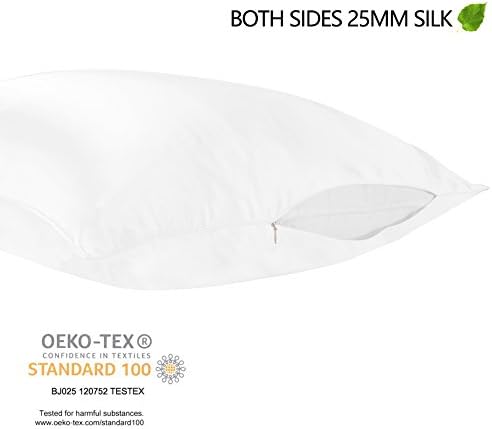 THXSILK 25 Momme Seidenkissenbezug für Haar und Haut - Hypoallergen mit verstecktem Reißverschluss, 40x80cm Holzkohle