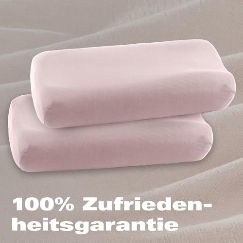 BaSaTex Bio Kissenbezüge 2er Pack für Nackenkissen | 97% GOTS-Baumwolle & Elasthan für hohen Komfort | Ideal für gesunde