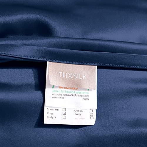 THXSILK 25 Momme Seidenkissenbezug für Haar und Haut - Hypoallergen mit verstecktem Reißverschluss, 40x80cm Holzkohle