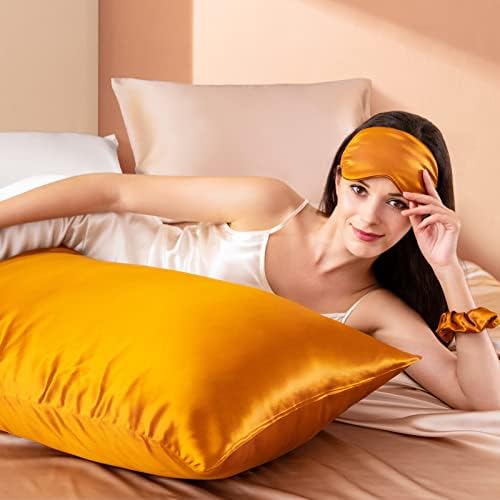 THXSILK 25 Momme Seidenkissenbezug für Haar und Haut - Hypoallergen mit verstecktem Reißverschluss, 40x80cm Holzkohle