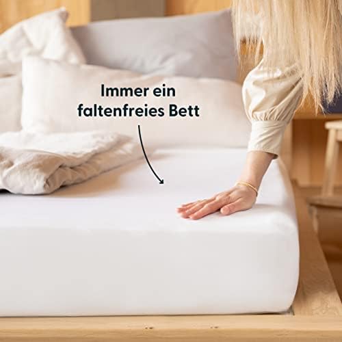 Premium Spannbettlaken 180-200 x 200 cm aus Jersey Baumwolle – ÖKO-TEX 100 zertifiziert für besten Schlafkomfort in Graf