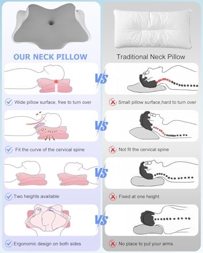 Orthopädisches Seitenschläferkissen aus Memory Foam – Ergonomisches Nackenstützkissen für Nackenschmerzen im Schlaf