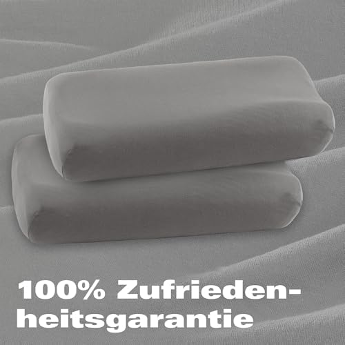 BaSaTex Bio Kissenbezüge 2er Pack für Nackenkissen | 97% GOTS-Baumwolle & Elasthan für hohen Komfort | Ideal für gesunde