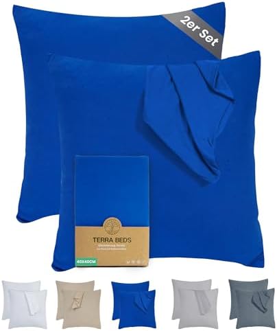 Kissenbezug 40 x 80 (2er Set) - Atmungsaktive 100% Baumwolle - Weich, Reißverschluss, für gemütliche Nächte
