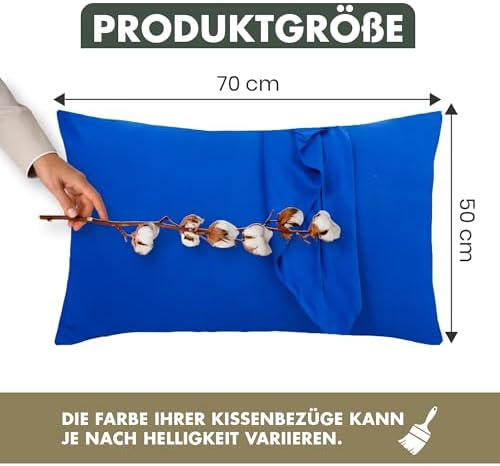 Kissenbezug 40 x 80 (2er Set) - Atmungsaktive 100% Baumwolle - Weich, Reißverschluss, für gemütliche Nächte