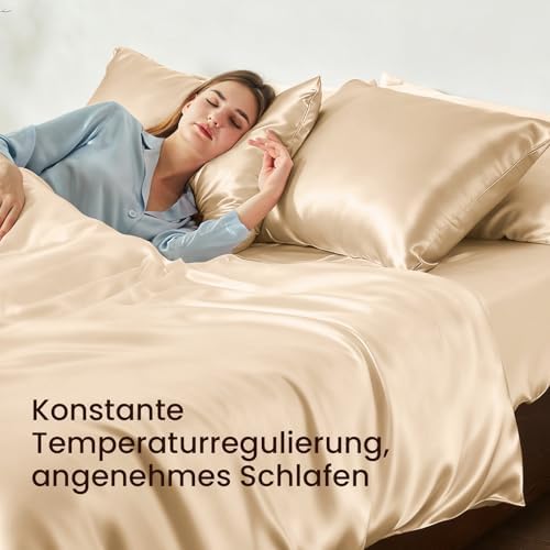 THXSILK 25 Momme Seidenkissenbezug für Haar und Haut - Hypoallergen mit verstecktem Reißverschluss, 40x80cm Holzkohle