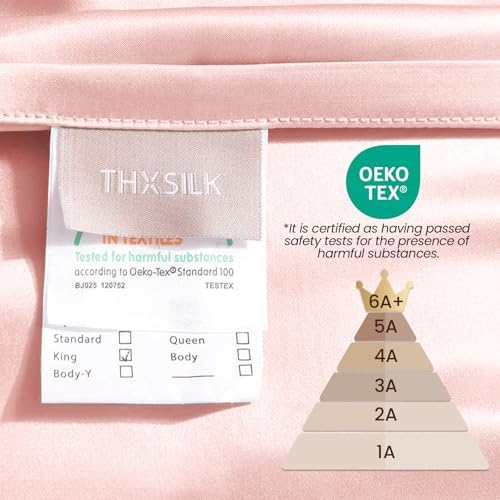 THXSILK 25 Momme Seidenkissenbezug für Haar und Haut - Hypoallergen mit verstecktem Reißverschluss, 40x80cm Holzkohle