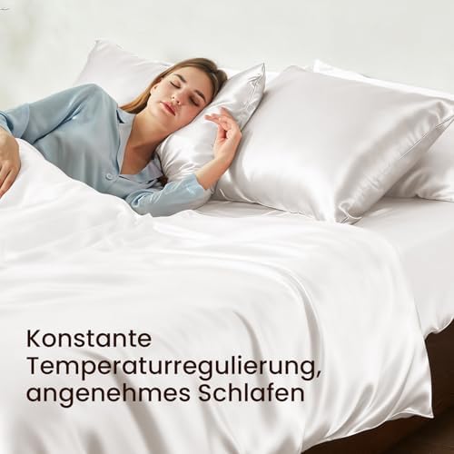 THXSILK 25 Momme Seidenkissenbezug für Haar und Haut - Hypoallergen mit verstecktem Reißverschluss, 40x80cm Holzkohle