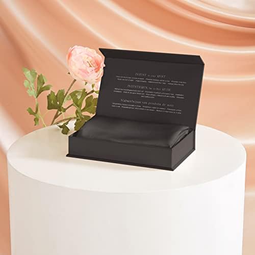 THXSILK 25 Momme Seidenkissenbezug für Haar und Haut - Hypoallergen mit verstecktem Reißverschluss, 40x80cm Holzkohle