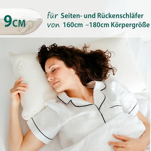 KNERST® Nackenkissen - Orthopädisches Memory Foam Kopfkissen für besten Komfort beim Schlafen - Ergonomisch, OEKO-TEX 40
