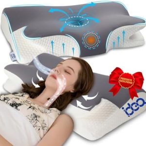 IDEA Nackenkissen Ergonomisch für Nackenschmerzen – Orthopädisches Memory Foam Schlafkissen für Seitenschläfer und Rücke