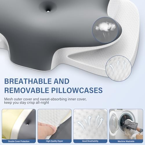 Nackenstützkissen von – Atmungsaktives Memory Foam Kissen für ergonomischen Schlaf in allen Positionen
