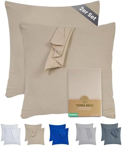 Kissenbezug 40 x 80 (2er Set) - Atmungsaktive 100% Baumwolle - Weich, Reißverschluss, für gemütliche Nächte