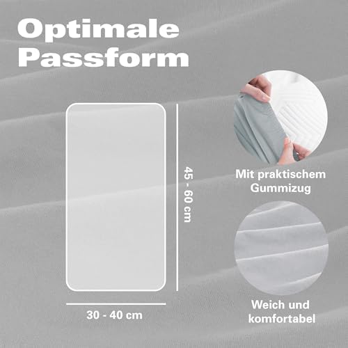 BaSaTex Bio Kissenbezüge 2er Pack für Nackenkissen | 97% GOTS-Baumwolle & Elasthan für hohen Komfort | Ideal für gesunde