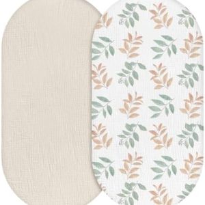 Musselin-Spannbettlaken für Kinderwagen 2er-Pack – Weich & Atmungsaktiv für Neugeborene, OEKO-TEX 100, 83 x 43 cm