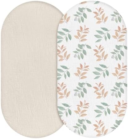 Musselin-Spannbettlaken für Kinderwagen 2er-Pack – Weich & Atmungsaktiv für Neugeborene, OEKO-TEX 100, 83 x 43 cm