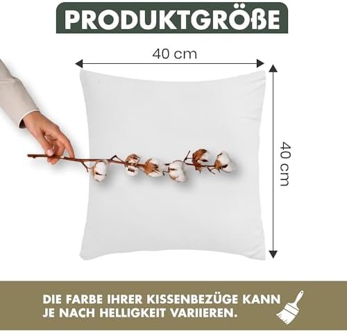 Kissenbezug 40 x 80 (2er Set) - Atmungsaktive 100% Baumwolle - Weich, Reißverschluss, für gemütliche Nächte