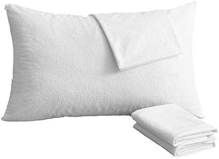 Bedecor 2er Set wasserdichte Baumwolle Kissenbezug - Atmungsaktiv & Anti-Milben für besseren Schlaf, Weiß 40x80cm