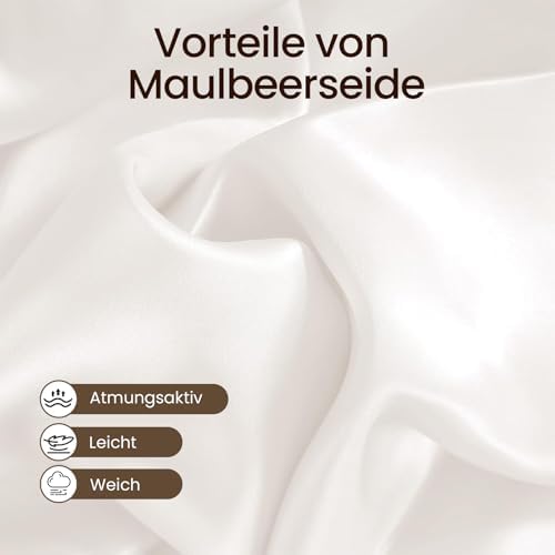 THXSILK 25 Momme Seidenkissenbezug für Haar und Haut - Hypoallergen mit verstecktem Reißverschluss, 40x80cm Holzkohle