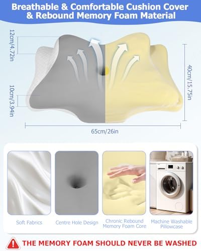 Orthopädisches Seitenschläferkissen aus Memory Foam – Ergonomisches Nackenstützkissen für Nackenschmerzen im Schlaf