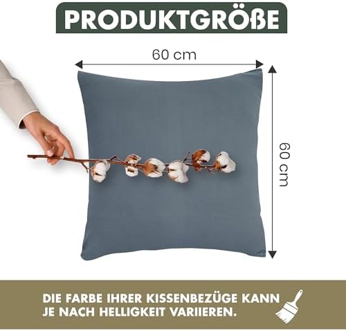 Kissenbezug 40 x 80 (2er Set) - Atmungsaktive 100% Baumwolle - Weich, Reißverschluss, für gemütliche Nächte