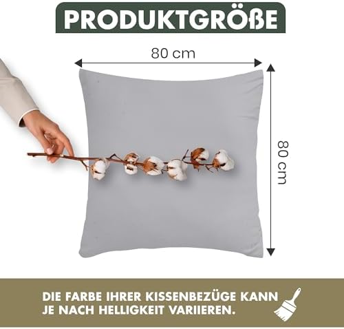 Kissenbezug 40 x 80 (2er Set) - Atmungsaktive 100% Baumwolle - Weich, Reißverschluss, für gemütliche Nächte