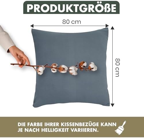 Kissenbezug 40 x 80 (2er Set) - Atmungsaktive 100% Baumwolle - Weich, Reißverschluss, für gemütliche Nächte