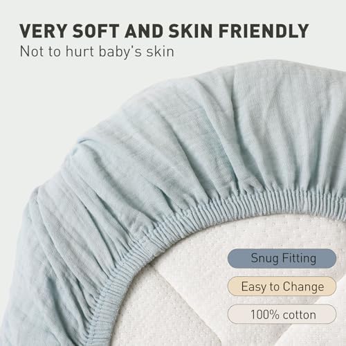 Musselin-Spannbettlaken für Kinderwagen 2er-Pack – Weich & Atmungsaktiv für Neugeborene, OEKO-TEX 100, 83 x 43 cm