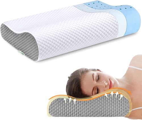 2025 Ergonomisches Hohe Dichte Memory Foam Kissen - Orthopädisches Kopfkissen für Nacken- und Schulterschmerzen mit abne