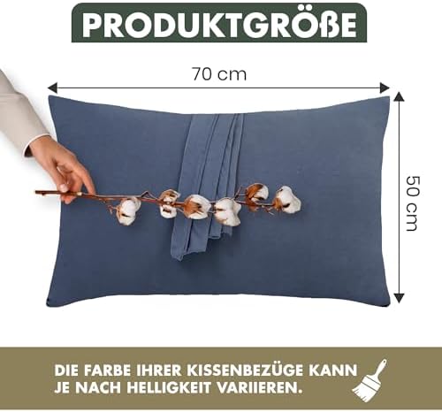 Kissenbezug 40 x 80 (2er Set) - Atmungsaktive 100% Baumwolle - Weich, Reißverschluss, für gemütliche Nächte